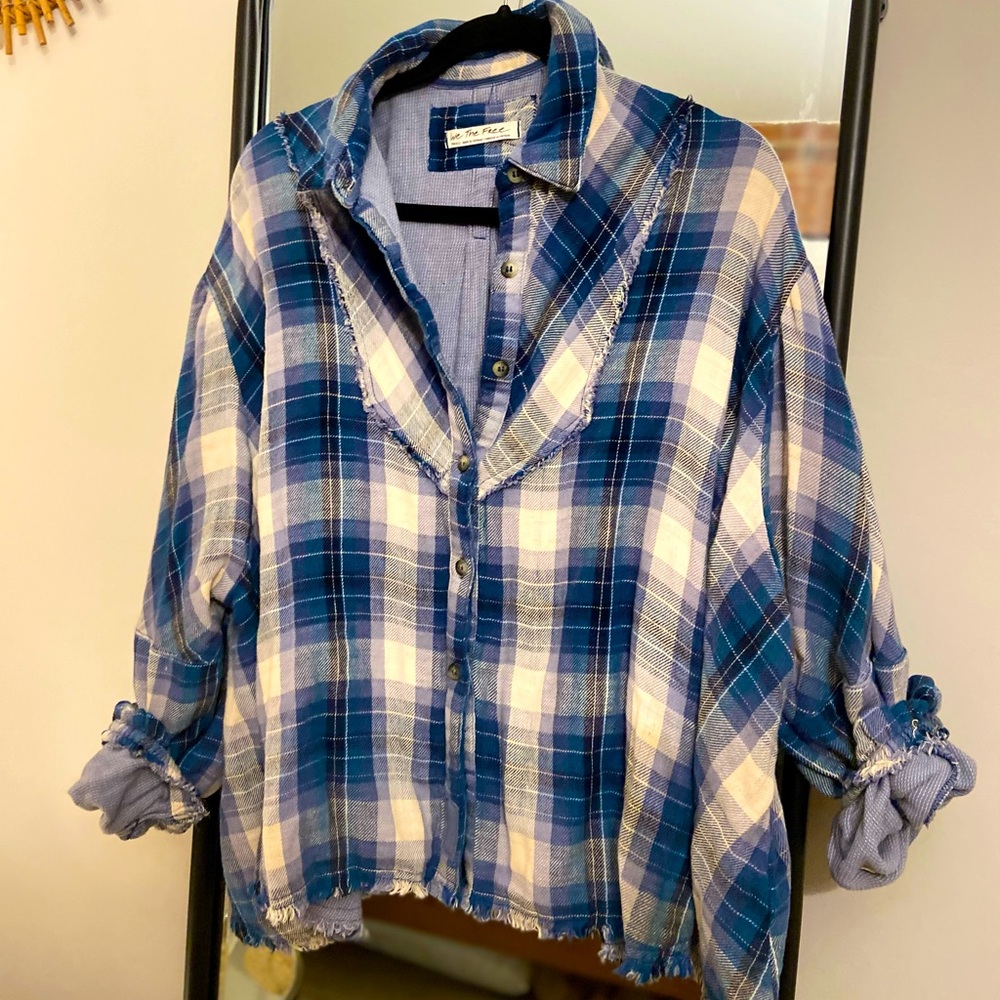 Free People Kyoto Plaid Buttondown
